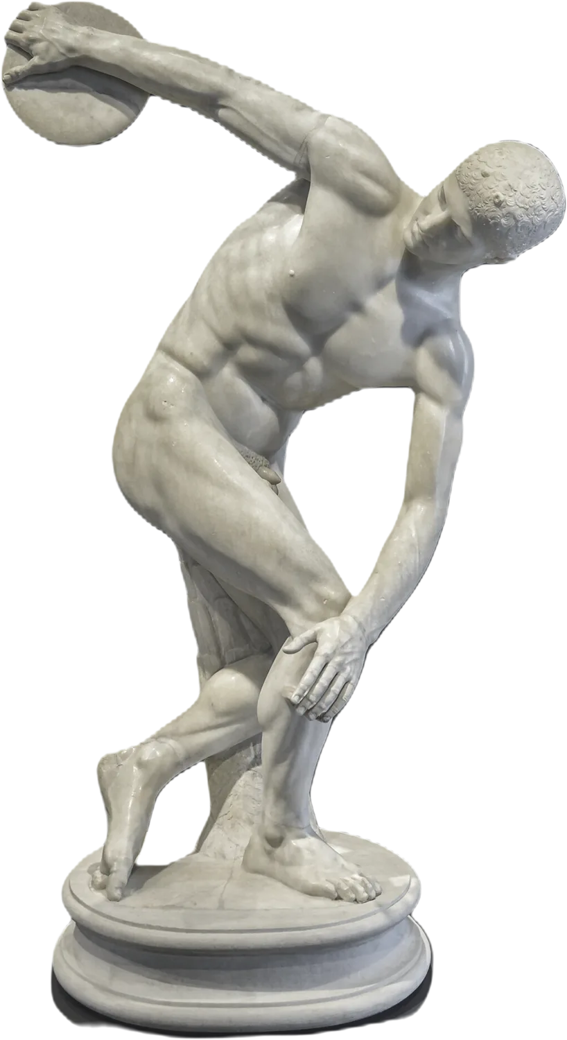 The Discobolus — marble discus thrower.
